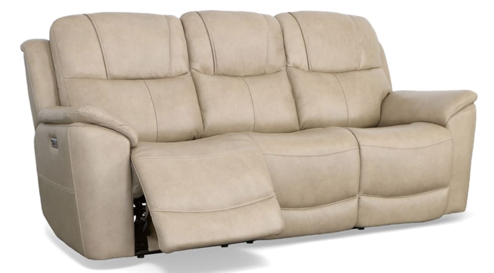 Adobe Leather Power Reclining Sofa With Power Headrest