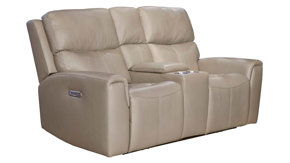 Stark Leather Power Reclining Loveseat with Console