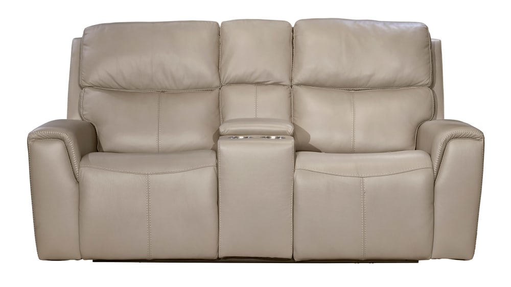 Stark Leather Power Reclining Loveseat with Console