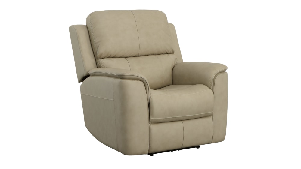 Henry Beige Leather Power Recliner With Power Headrest