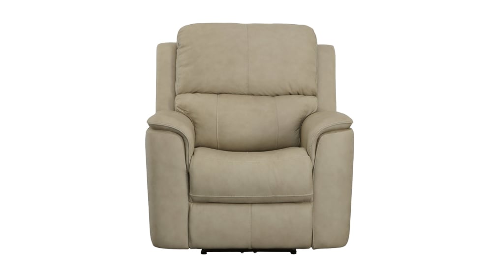 Henry Beige Leather Power Recliner With Power Headrest