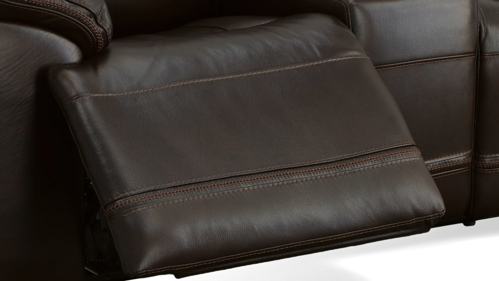 Secretariat Burgundy Leather Power Reclining Sofa With Power Headrest