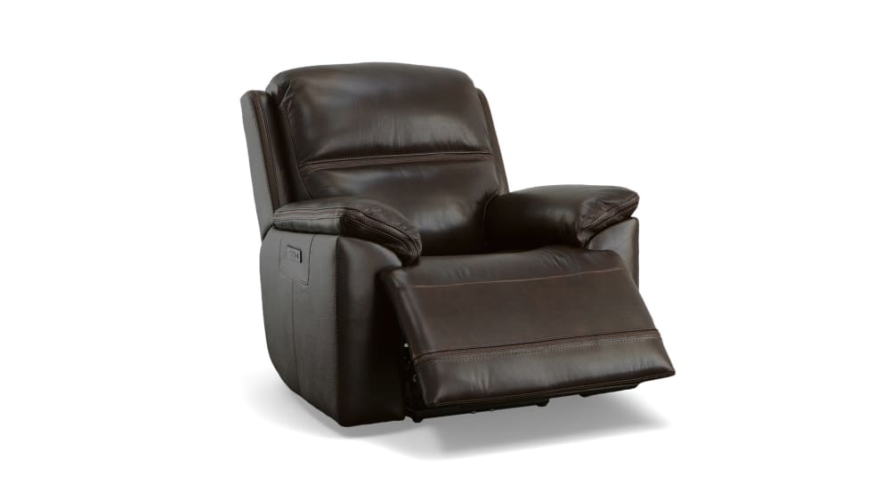 Secretariat Burgundy Leather Power Recliner With Power Headrest