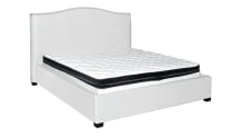 Graham White Suede Queen Bed