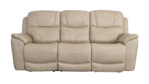 Adobe Leather Power Reclining Sofa With Power Headrest