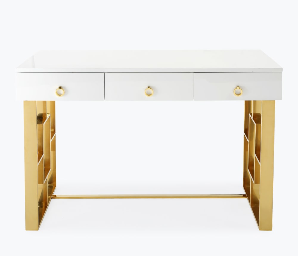Audrey White Lacquer Desk