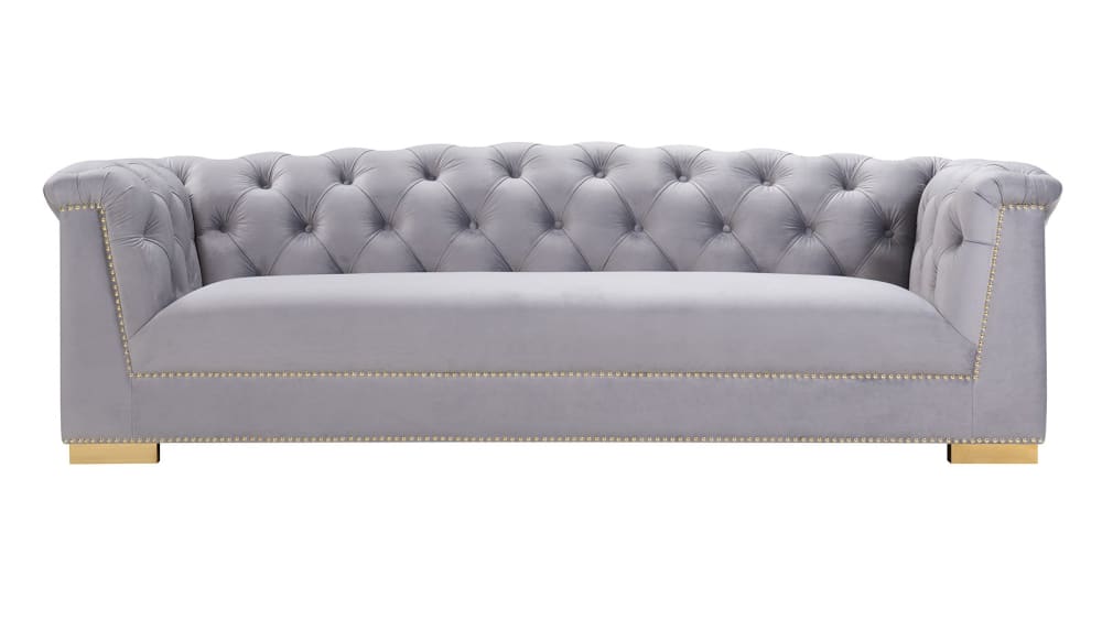 Farah Grey Velvet Sofa