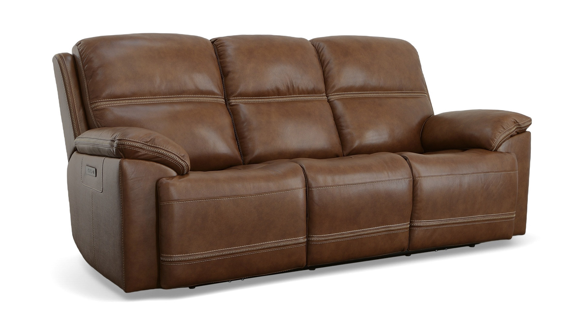 Secretariat Brown Leather Power Reclining Sofa With Power Headrest