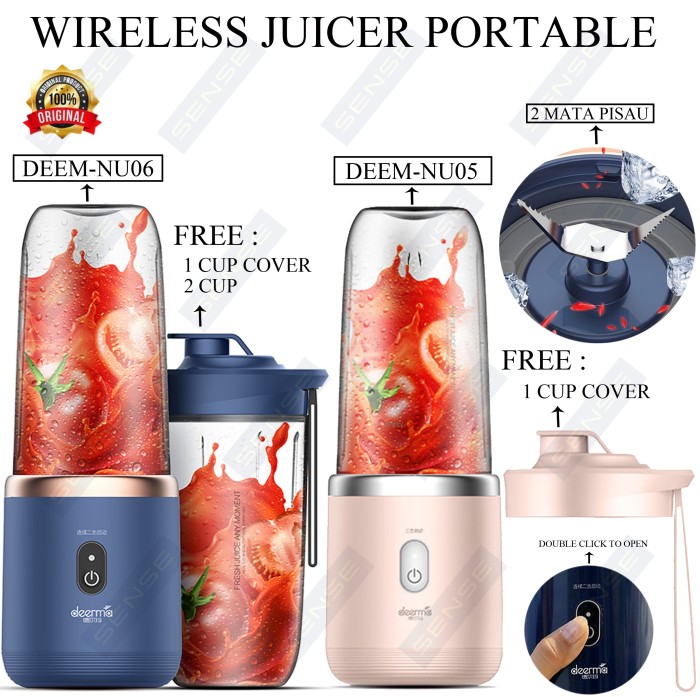 Jual BLENDER BUAH WIRELESS PORTABLE JUICER 400ML XIAOMI DEERMA ORIGINAL