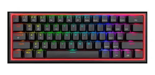 Teclado Redragon FizzPro Negro-Rojo Inalambrico Switches Red 