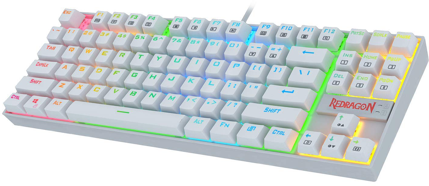 Teclado Redragon Kumara Blanco Red Switches RGB