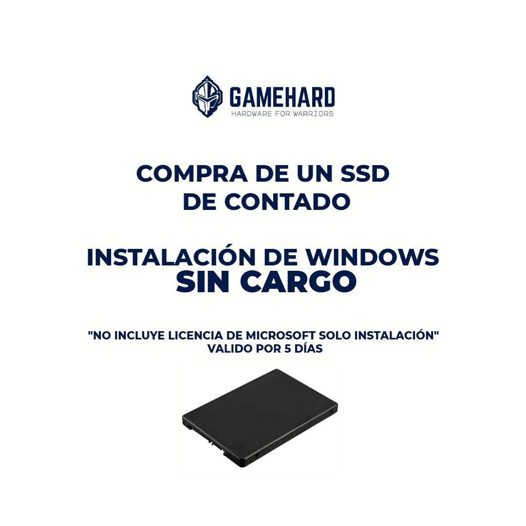 Instalacion Sin Cargo de S.O con la compra de SSD