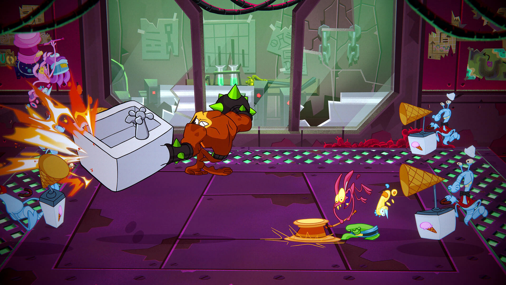 Battletoads 2D Coop gets a bit visual heavy