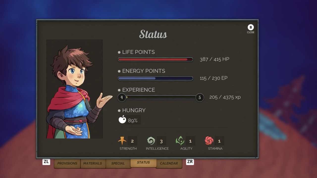 Deiland: Pocket Status Screen