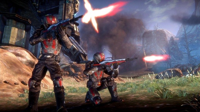 Planetside 2 fighting side by side