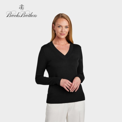 Brooks Brothers Women’s Cotton Stretch V-Neck Sweater