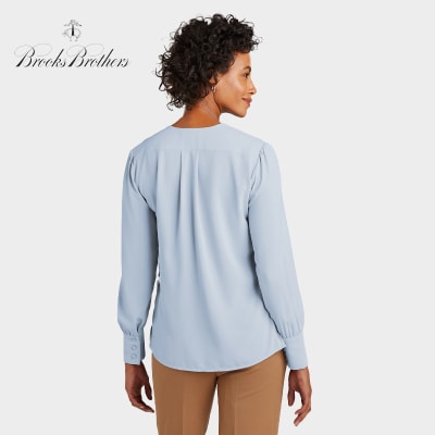 Brooks Brothers® Women’s Open-Neck Satin Blouse