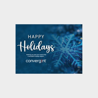 Convergint Blue Snowflake Holiday Card