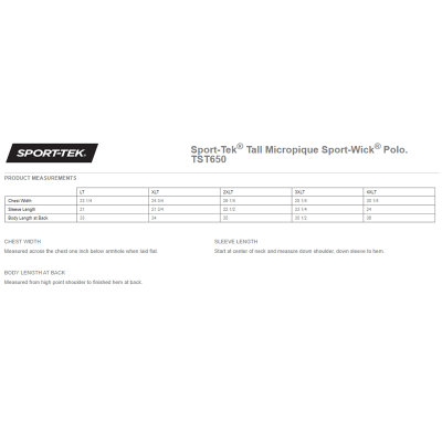Sport-Tek® Tall Micropique Sport-Wick® Polo Sport-Tek® Tall Micropique Sport-Wick® Polo