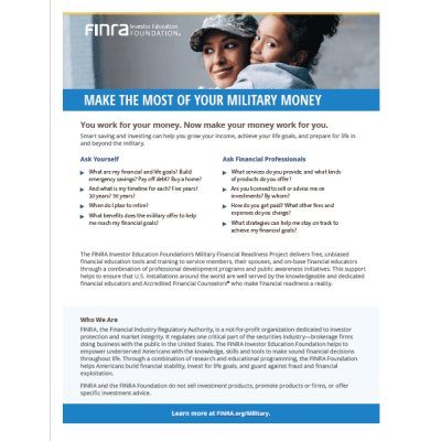 FINRA Foundation Resources for the Military Community