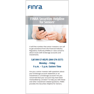 Securities Helpline for Seniors Card