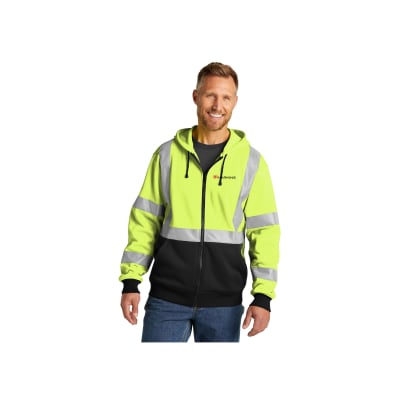 CornerStone® ANSI 107 Class 3 Heavy-Duty Fleece Full-Zip Hoodie