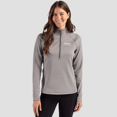 Hilton Grand Vacations Cutter And Bucks Women's Peshastin Fleece Recycled Half Zip Pullover