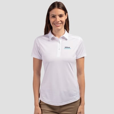 Hilton Grand Vacations Cutter And Buck Women's Prospect Textured Stretch Short Sleeve Polo