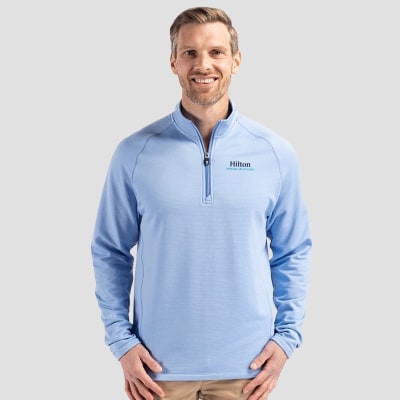 Hilton Grand Vacations Cutter And Bucks Men's Peshastin Fleece Recycled Half Zip Pullover