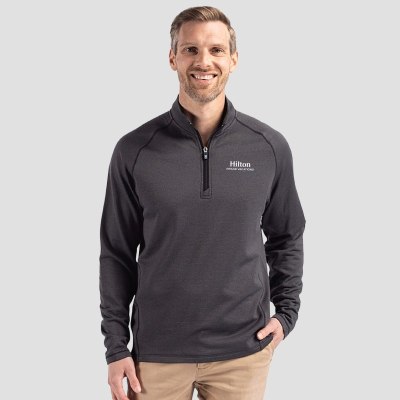 Hilton Grand Vacations Cutter And Bucks Men's Peshastin Fleece Recycled Half Zip Pullover