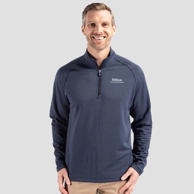Hilton Grand Vacations Cutter And Bucks Men's Peshastin Fleece Recycled Half Zip Pullover