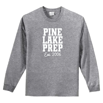 Youth Port&Co Long Sleeve Core Cotton Tee - Stacked Logo