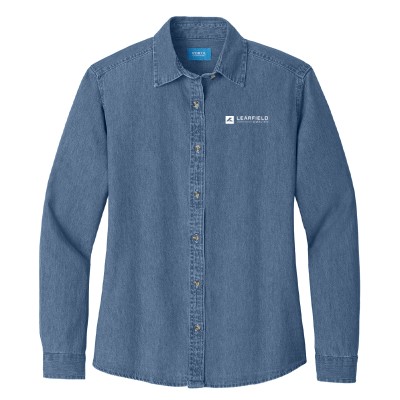 Port & Co™ Women's Long Sleeve Value Denim Shirt