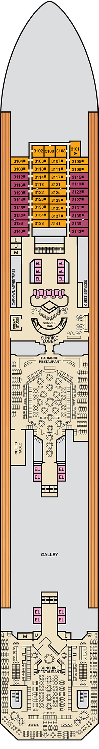 Carnival Sunrise Deck 3