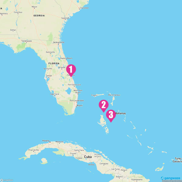 Allure of the Seas December 18, 2023 Cruise Itinerary Map