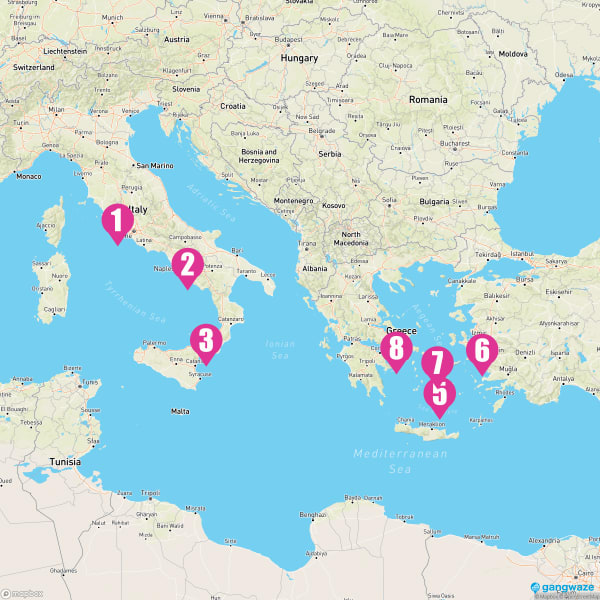 Brilliance of the Seas October 30, 2023 Cruise Itinerary Map