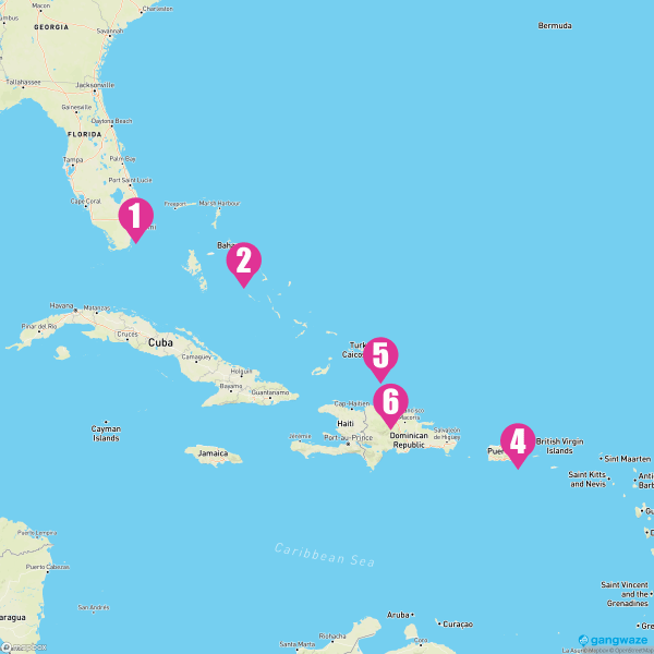 Caribbean Princess January 7, 2024 Cruise Itinerary Map