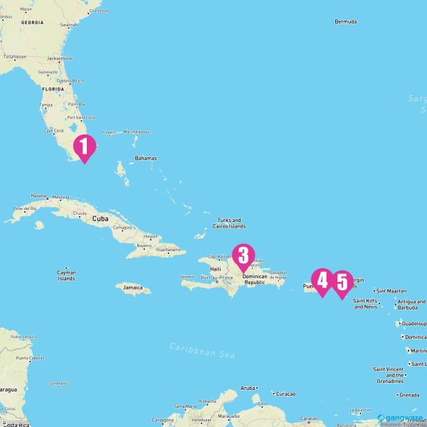 Carnival Celebration July 28, 2024 Cruise Itinerary Map