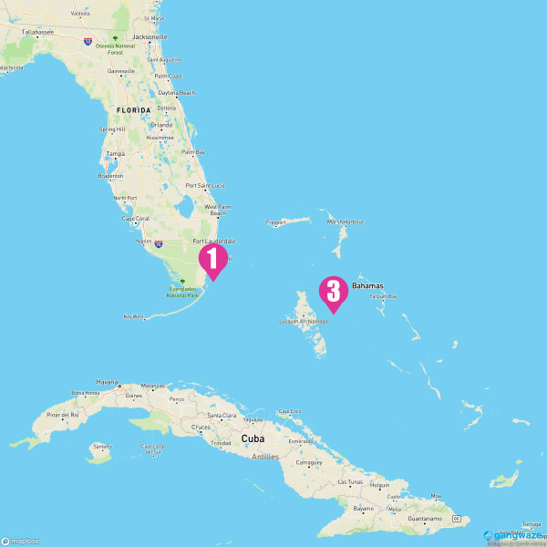 Carnival Conquest December 1, 2023 Cruise Itinerary Map