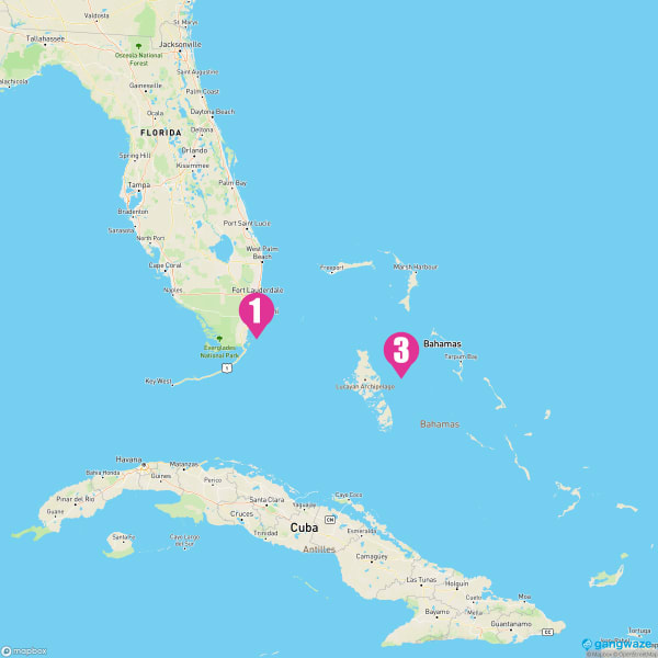 Carnival Conquest January 2, 2026 Cruise Itinerary Map