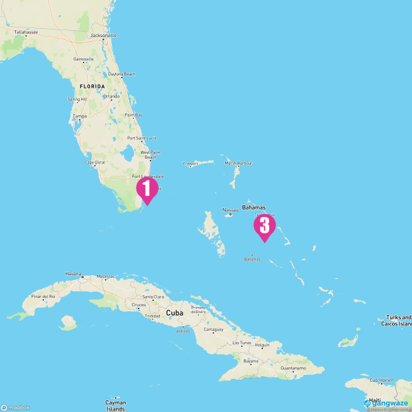 Carnival Conquest November 3, 2025 Cruise Itinerary Map
