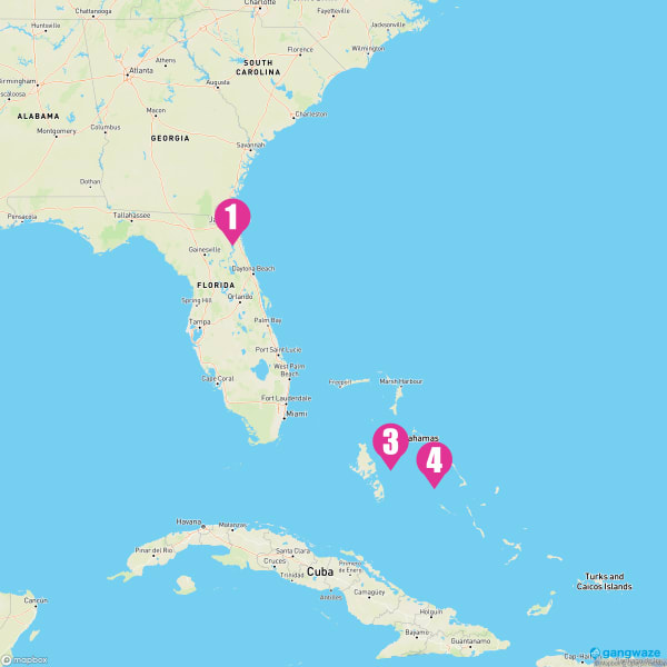 Carnival Elation August 5, 2024 Cruise Itinerary Map