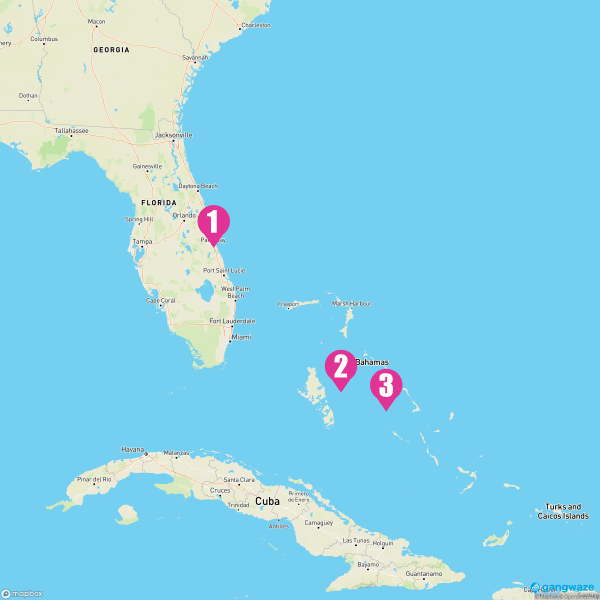 Carnival Freedom April 3, 2025 Cruise Itinerary Map