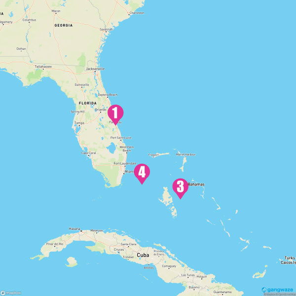 Carnival Freedom August 22, 2024 Cruise Itinerary Map