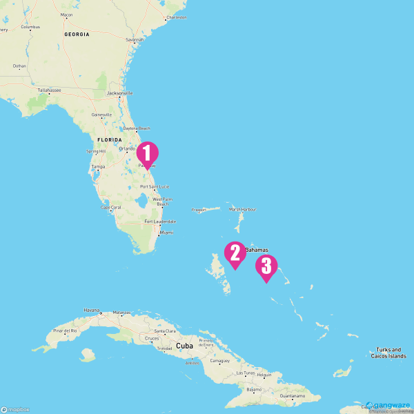 Carnival Freedom February 22, 2024 Cruise Itinerary Map