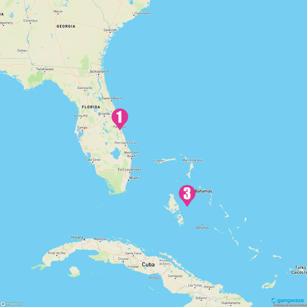 Carnival Glory August 11, 2025 Cruise Itinerary Map