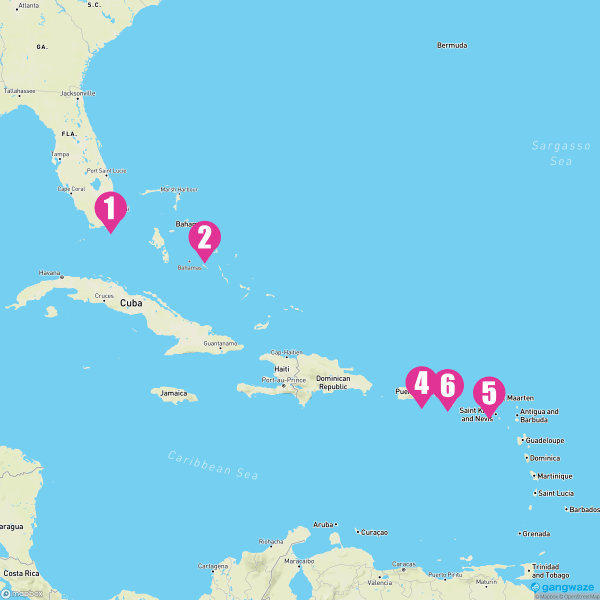 Carnival Magic January 24, 2026 Cruise Itinerary Map