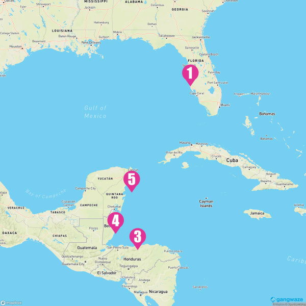 Carnival Paradise August 18, 2025 Cruise Itinerary Map