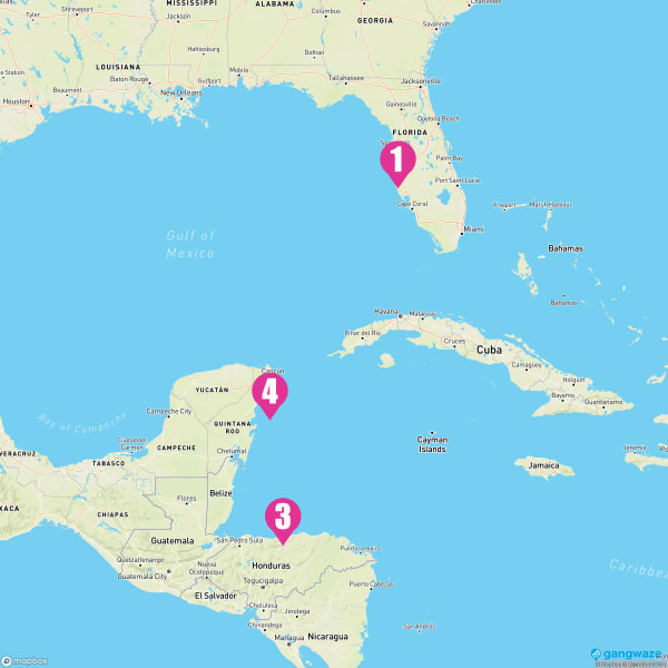 Carnival Paradise December 13, 2025 Cruise Itinerary Map