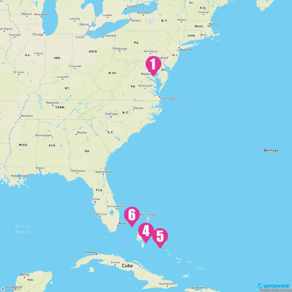 Carnival Pride April 13, 2025 Cruise Itinerary Map